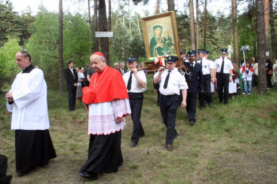 PŁOKI. Kardynał Dziwisz modlił się na miejscu śmierci księdza Rapacza
