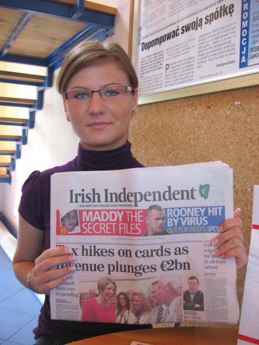 Joanna Kania przywiozła gazetę z Irlandii