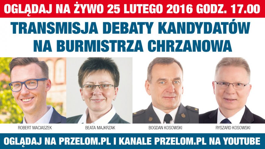 Dziś debata kandydatów na burmistrza Chrzanowa na żywo