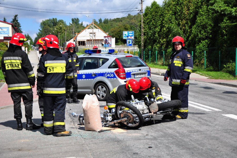 Ranny motocyklista trafił do szpitala