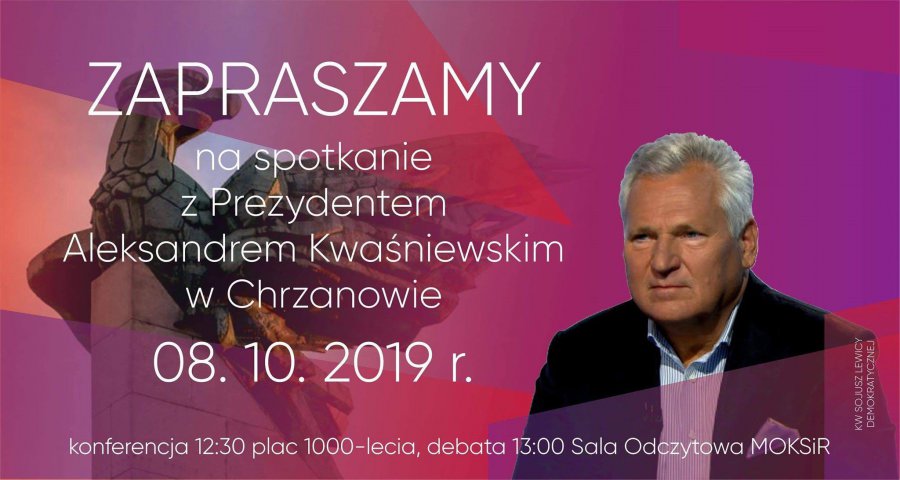 Aleksander Kwaśniewski w Chrzanowie. Debata z jego udziałem we wtorek
