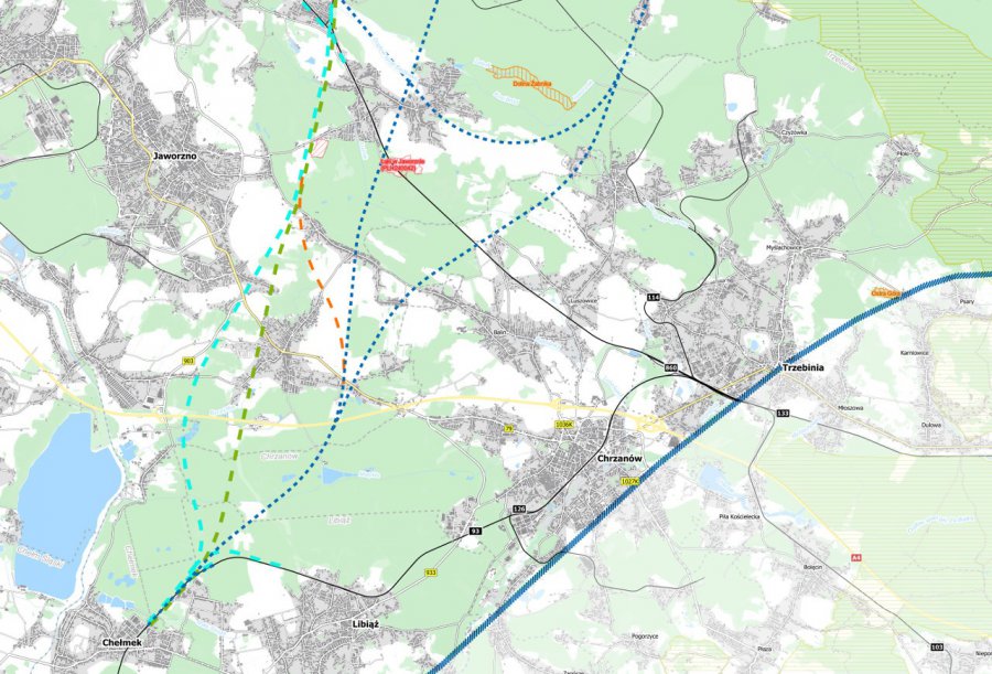 Linia kolejowa do Centralnego Portu Komunikacyjnego może pobiec przez osiedle w Trzebini