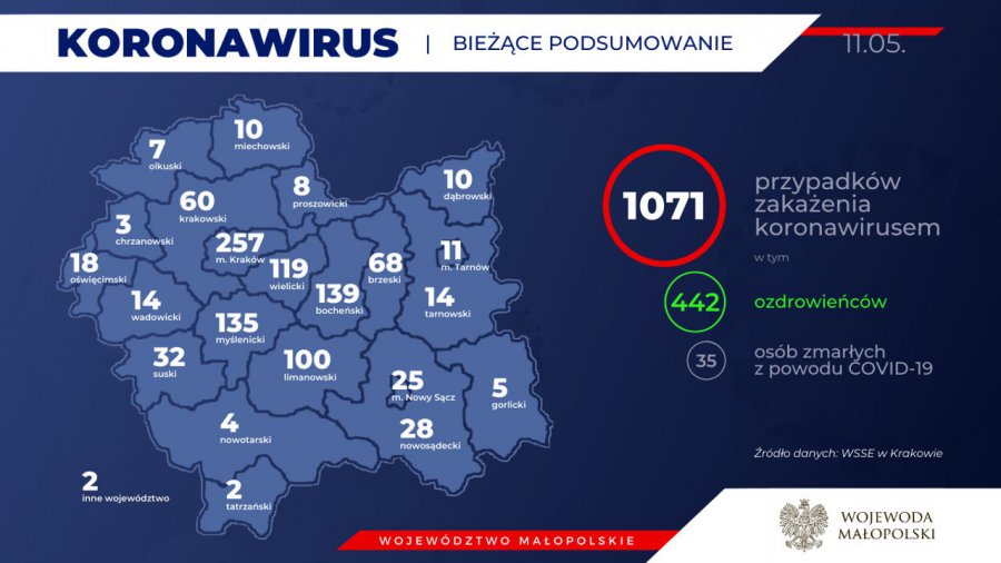 Koronawirus. Wyzdrowiała druga osoba z powiatu chrzanowskiego. Sytuacja u sąsiadów i w Małopolsce (RAPORT)