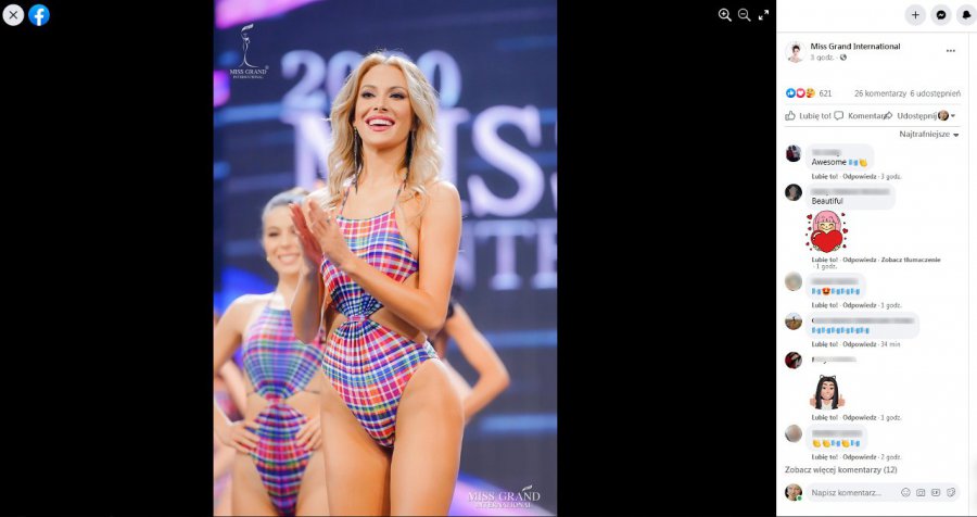 Milena Sadowska powalczy w sobotę o tytuł Miss Grand International 2020