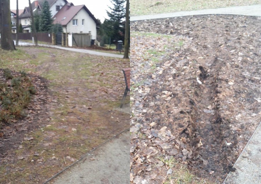 Ktoś znów zniszczył nowy park w Kościelcu