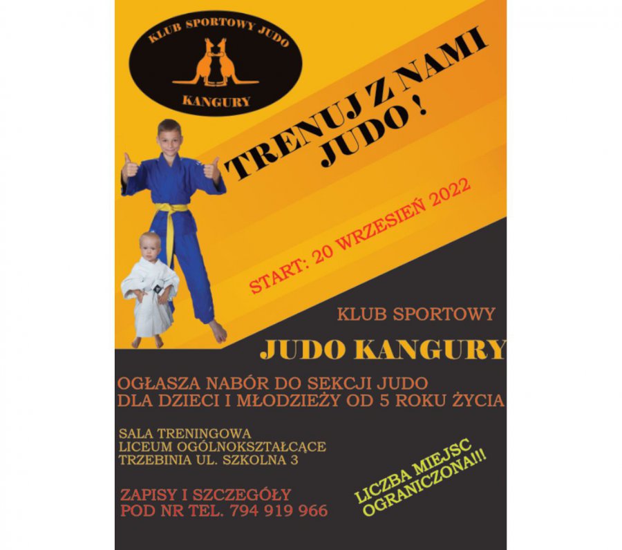 Klub judo w Trzebini prowadzi rekrutację dzieci i młodzieży