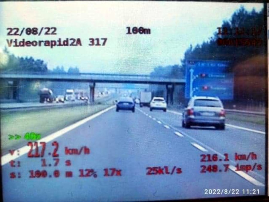 Kierowca BMW jechał autostradą ponad 200 km/h