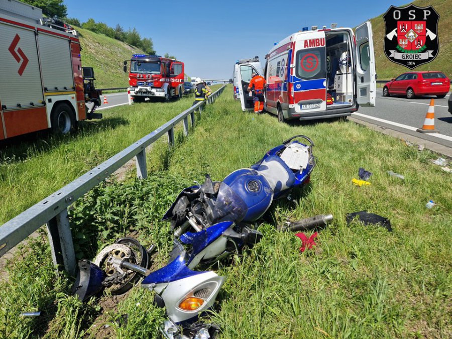 Śmiertelny wypadek na autostradzie A4. Zginął motocyklista